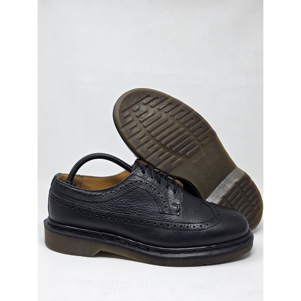 Vintage 90s Dr Martens Made In England Brogue Wing Tip Shoes Size 8 Black Grunge